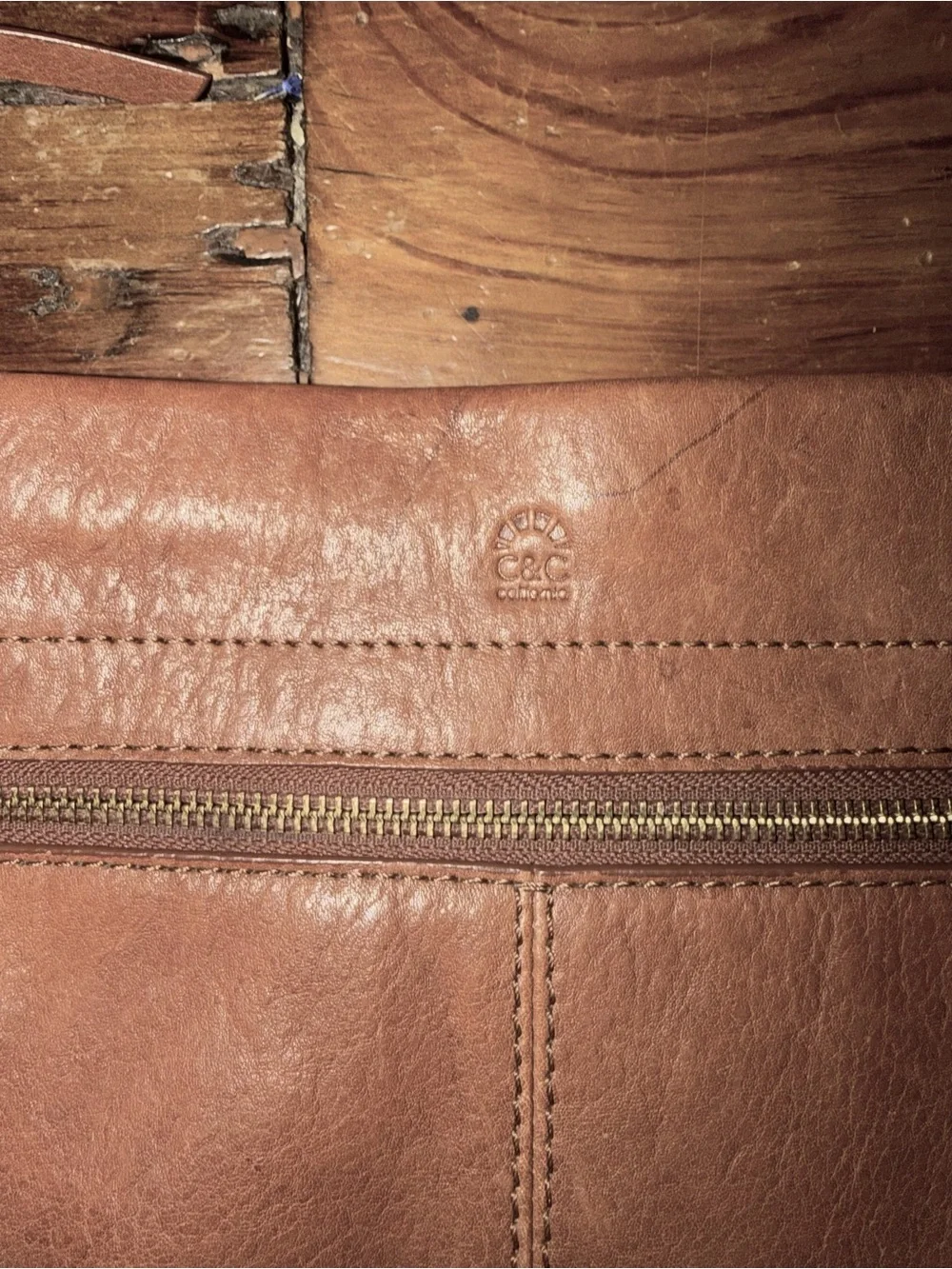 C&C California Tan Leather Crossbody Bag